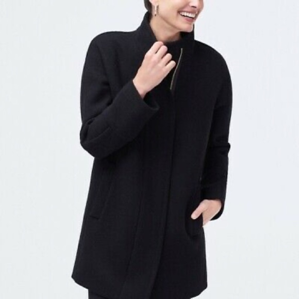 J Crew Factory Classic Black Womens City coat AB945 - Picture 2 of 2